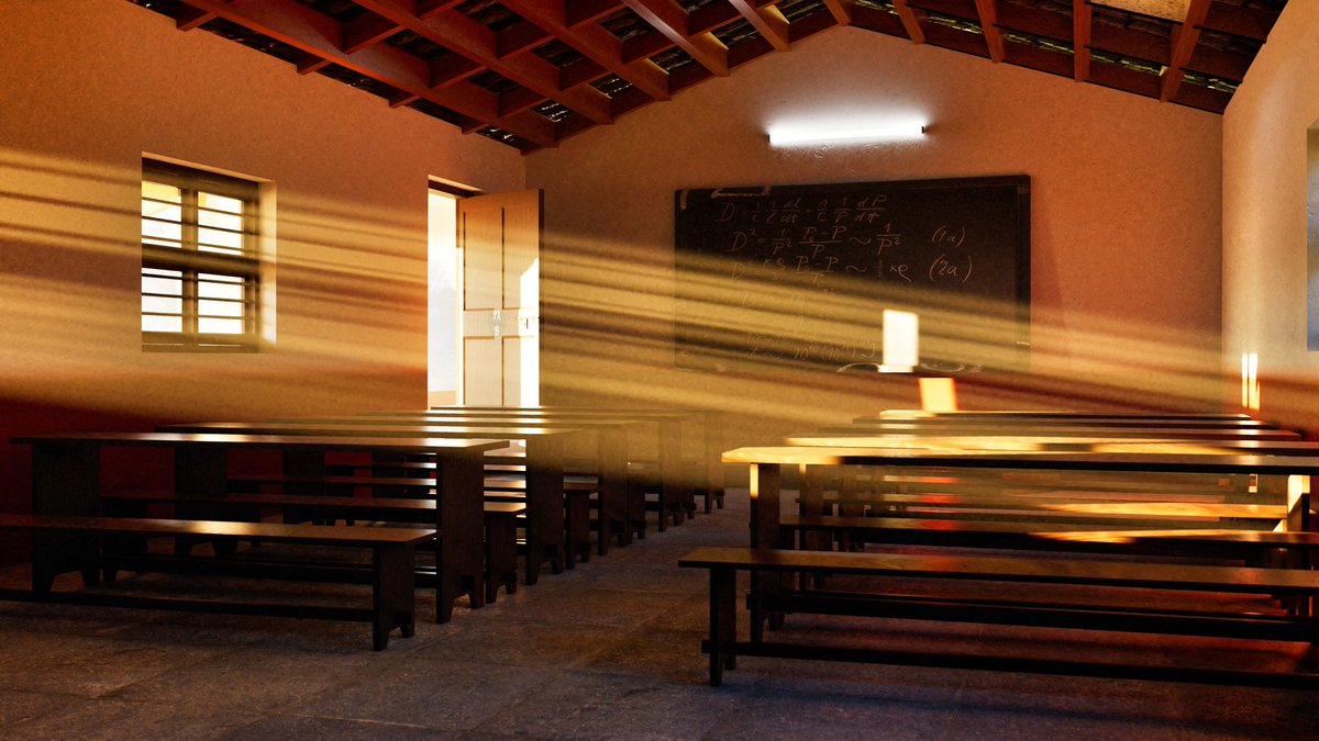 emilgt3rs's tweet photo. Another render of the old classroom...

#blender #blender3d #3drender #desert #conceptscene #cyclesrender #raytracing #lockdown #lockdownhobby #virtualphotography #depthoffield #nature #hdrihaven #details #computergraphics #cgi #picoftheday #renderoftheday #classroom #keralastyle https://t.co/ChV0SYuydN