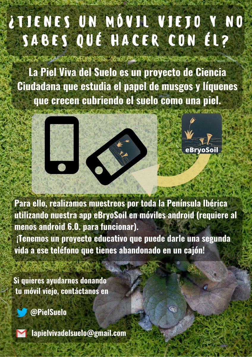 ¿Habéis cambiado de móvil hace poco y no sabéis que hacer con el viejo? ¡En #soilSkin lanzamos una campaña para darles una segunda vida a todos esos móviles abandonados! 📱📱 Si queréis colaborar con nuestro proyecto de #cienciaciudadana tenéis las instrucciones en la imagen 🤗🤗