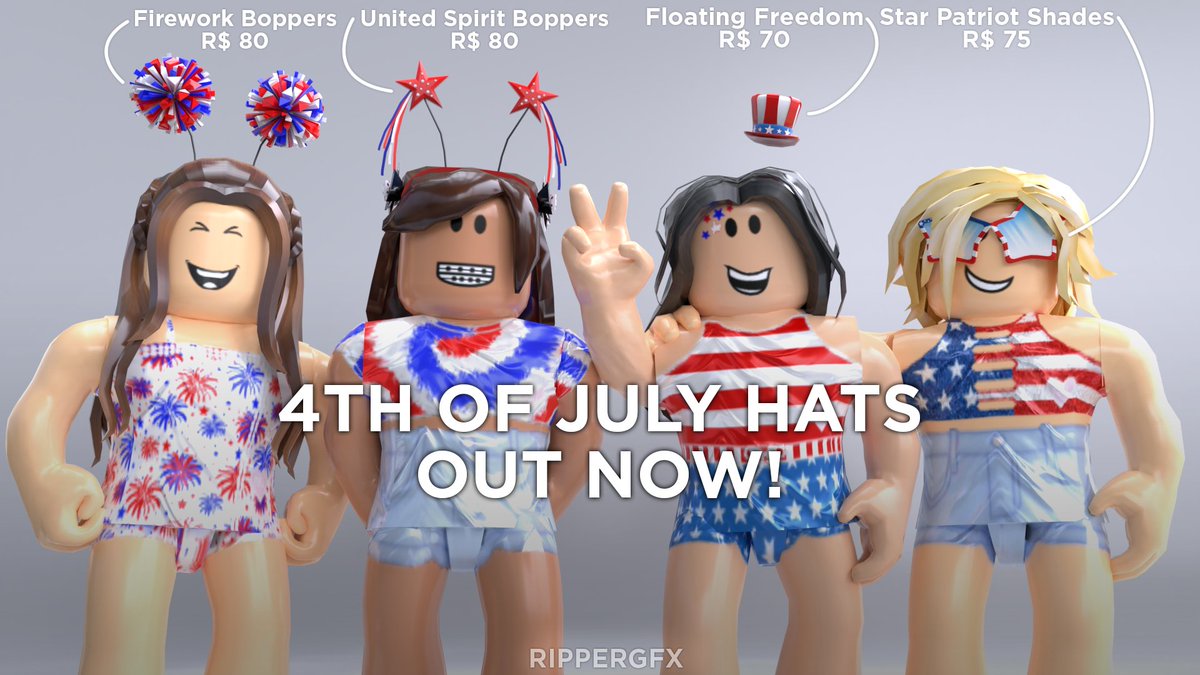 Olicai On Twitter 4th Of July Set Out Now Outfits In Replies Floating Freedom Https T Co Gcrqf0hu7r Firework Boppers Https T Co Yn7vhxhp1n Star Patriot Shades Https T Co Aoyhgkxcxd United Spirit Boppers Https T Co Rbrwo7ab3l - roblox 4th of july shirt