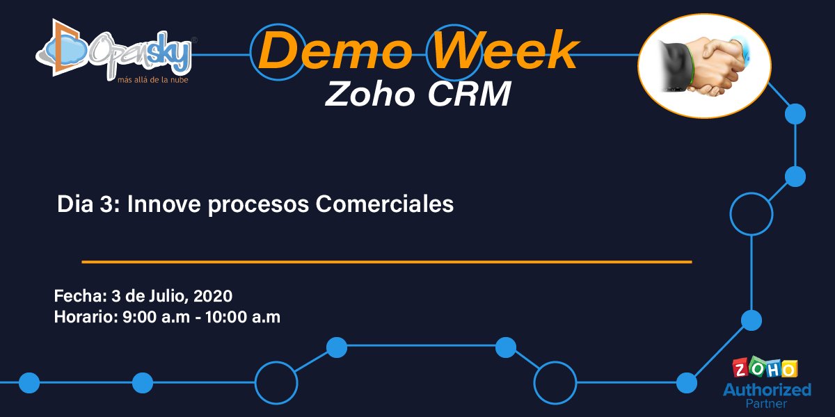 openskycolombia's tweet image. Mañana 3 de Julio seguiremos nuestro Demo Week, una serie de webinars totalmente gratuitos, para presentarles soluciones empresariales. Nuestro tercer webinar: Innove procesos Comerciales

Inscribase:
opensky.zohoshowtime.com

#zoho #zoho_CRM #teletrabajo

@Zoho_Latam @zohocrm