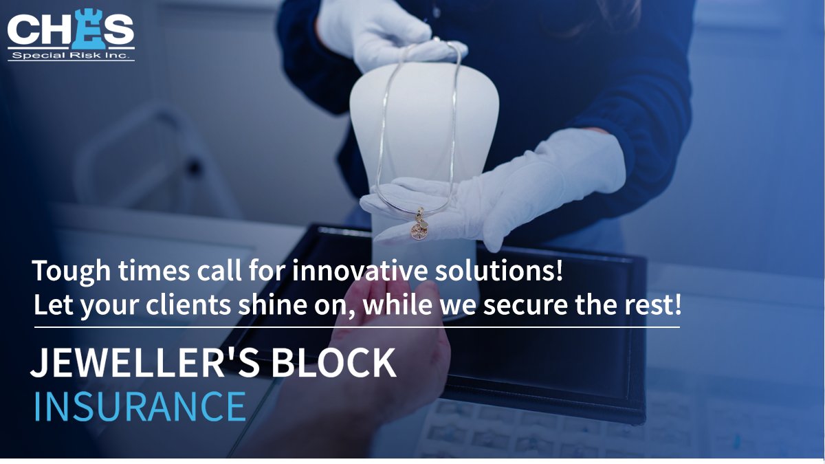 CHESSpecialRisk's tweet image. To pave the way to better planning for your #jewellerystore clients, #CHESSpecialRisk is securing the material damage, buildings, tenants improvements, contents, computers, personal effects of staff, laptops, and company mobile phones with specialist #insurancecovers.