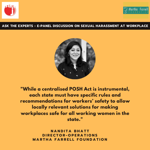 FoundationMf's tweet photo. On Wednesday, MFF co-organised a panel discussion on #SHW with @Jhatkaadotorg and experts. The conversation yielded insightful #policy recommendations for empowering Internal & #LocalCommittees & Higher Education Institutions (#HEIs) to make #workplace & campuses safe for #women. https://t.co/2bgyicZjxK