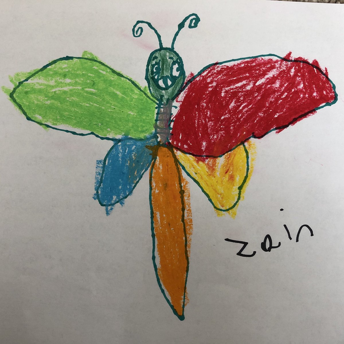 rekhminab's tweet photo. @RobBiddulph Zain enjoyed your lesson today and drew a vampire butterfly with some pointy teeth. #DrawWithRob https://t.co/ThTIowQMI9