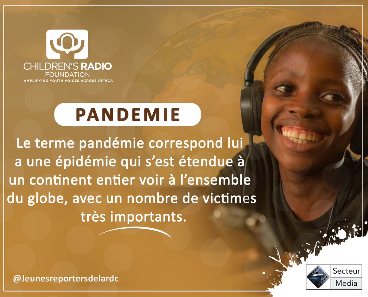MediaSecteur's tweet photo. Qu'est ce qu'une Pandémie ?
@CRFprojects 
@RFI 
#Pandémie
#jeunesreportersdelardc
@un
@UN 
@Covid_19 
@coronavirus https://t.co/xskC2UeYIS
