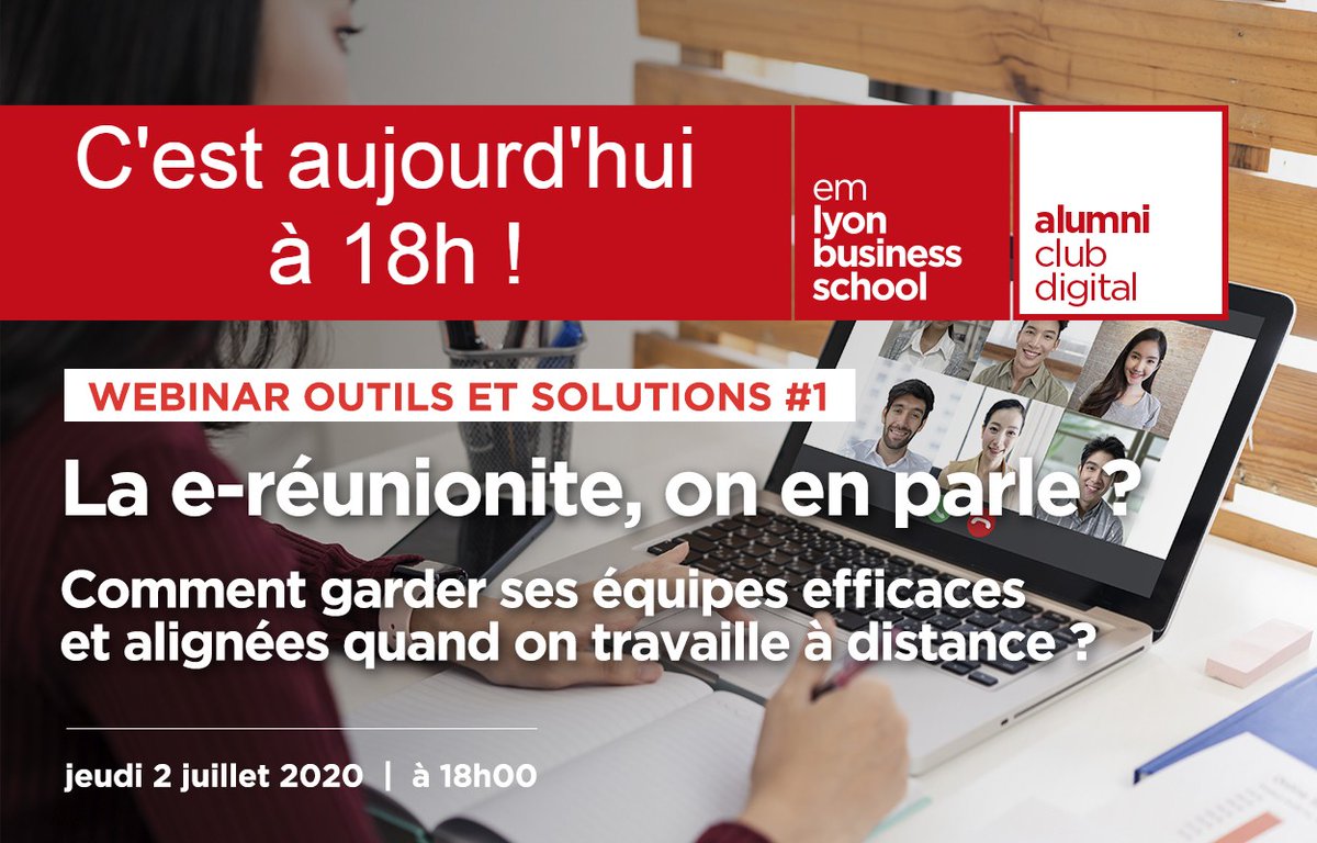 Last call ! C'est dans 1h à 18h, inscrivez-vous.
Avec le télétravail, vous enchaînez les réunions sans pouvoir tout suivre ? Venez découvrir une solution qui va grandement vous simplifier la vie, à vous et à vos équipes.
bit.ly/2BVRQFA 
<a href="/emlyonalumni/">emlyon alumni</a>