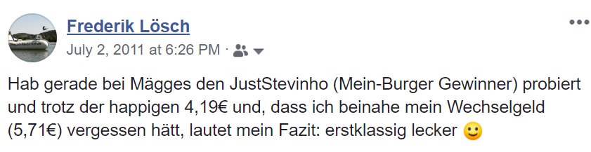 Rickespitze123's tweet photo. @Stevicules Facebook hat mich gerade daran erinnert, dass ich vor 9 Jahren das erste mal den JustStevinho probiert habe. Wird mal Zeit für eine Neuauflage! #McDonalds https://t.co/rWliXjeV4M