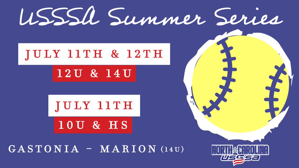 NC USSSA Fastpitch can't wait for our USSSA Summer Series this weekend in Gastonia and Marion. It feels great to be back on the diamond!!!