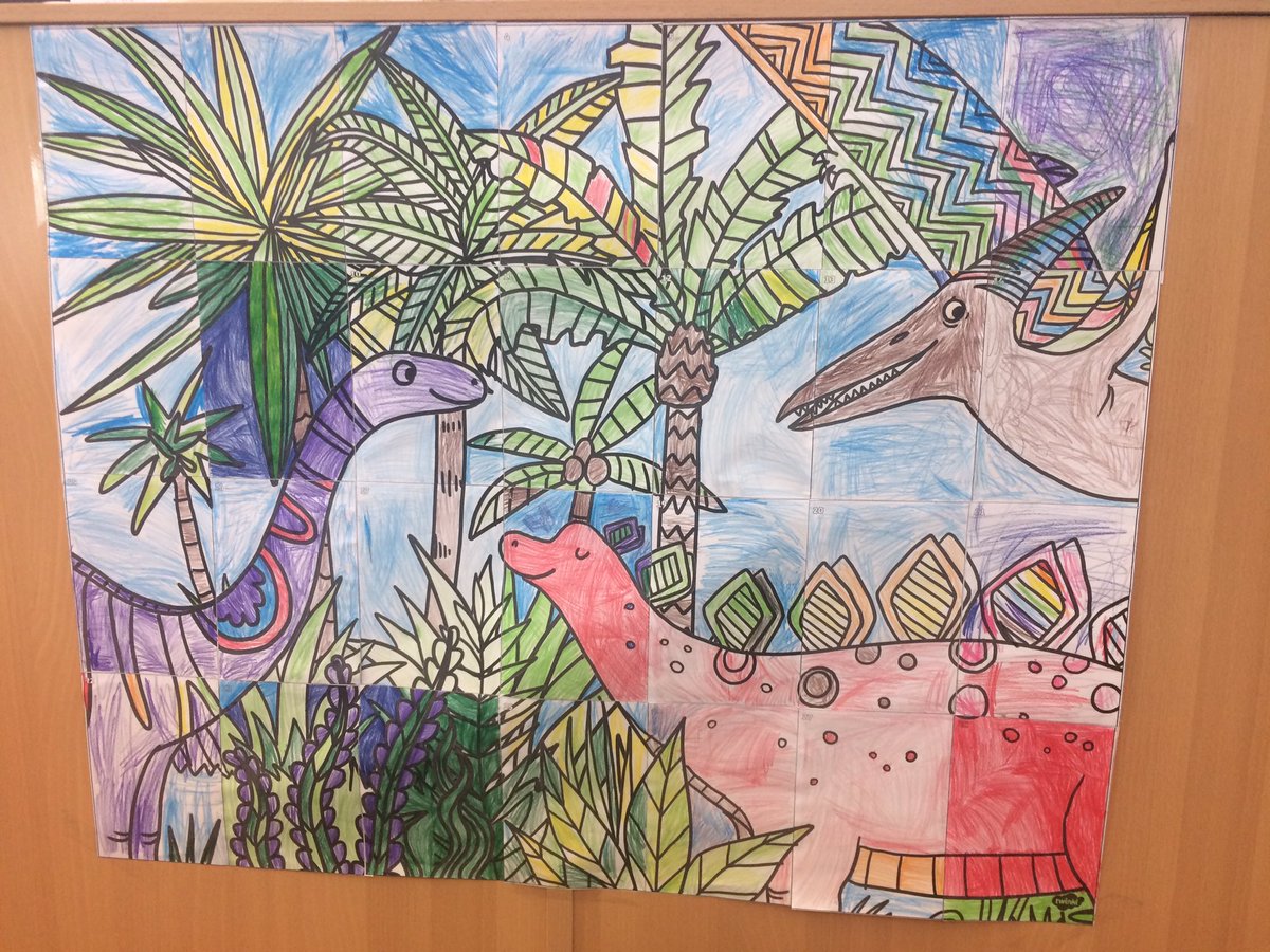 Elder Bubble were really impressed with how their collaborative colouring all pieced together! 🦕 <a href="/GreenwaysPri/">Greenways Primary</a>