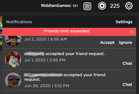riddiangames riddiangames twitter - roblox friends limit exceeded