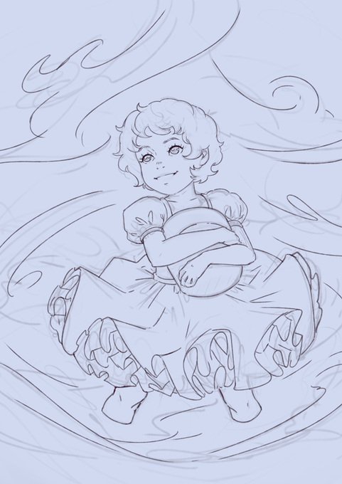 sketch vs finish~ 
A little tribute to Studio Ghibli's "Ponyo on the Cliff by the Sea", a lovely film. I thoroughly enjoyed painting the ruffles on her dress. 

#artph #artistsontwitter #Ghibli 