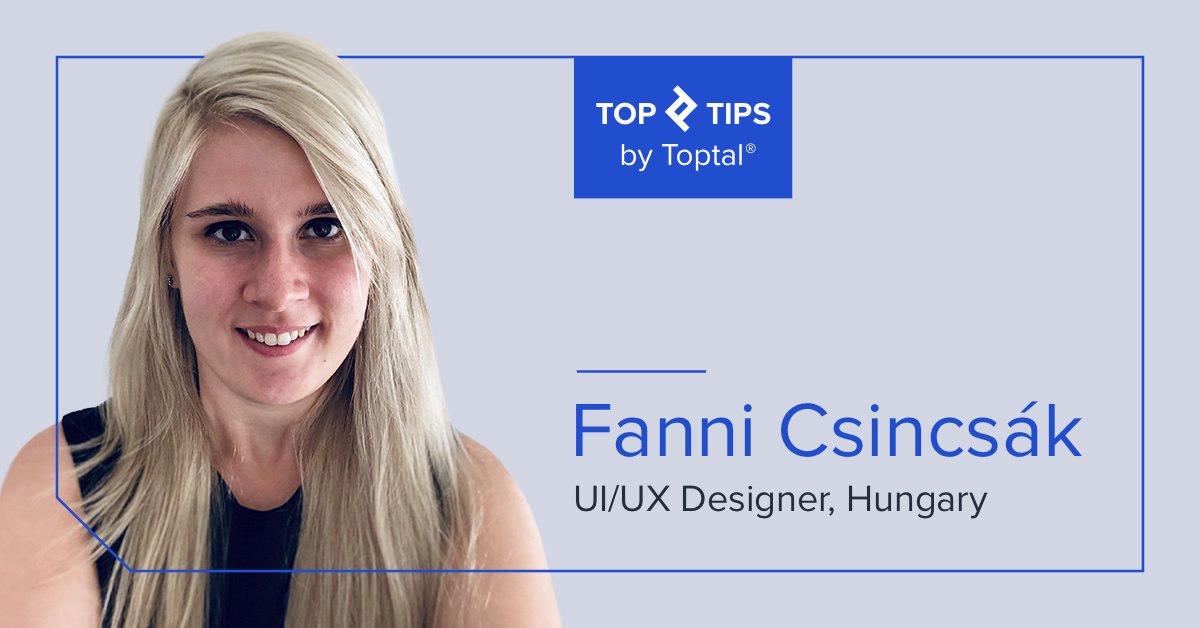toptal's tweet photo. Fanni Csincsák is a #UX/#UI designer based in Budapest, Hungary.
A remote worker for 3 years, she shares this tip:
"The key to remote success is time management. You have to organize your workday by creating a daily routine and prioritizing your tasks." #TheFaceofRemote https://t.co/FnBiWMUw7w