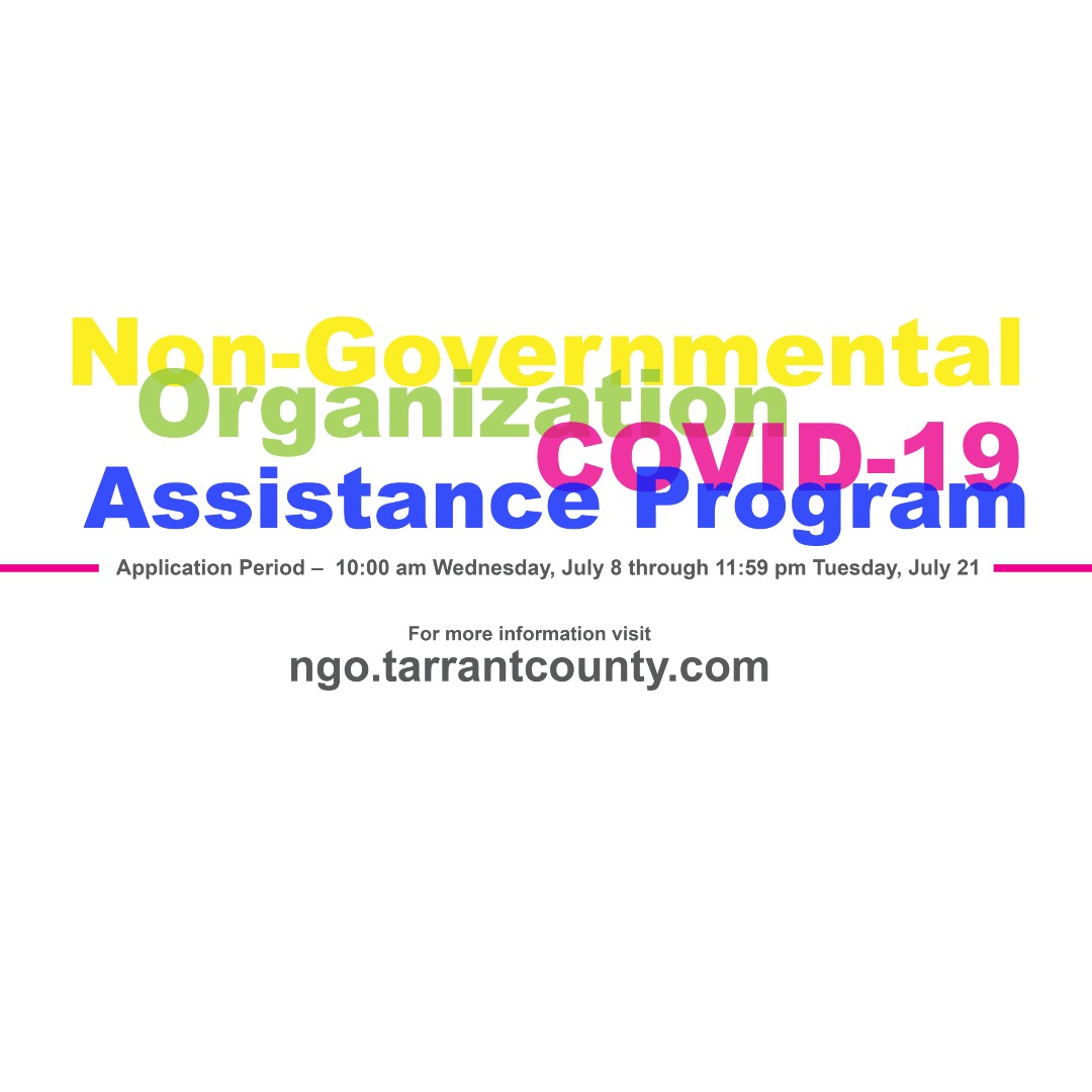 TarrantCountyTX's tweet photo. Non-governmental, 501(c)3 organization? Impacted by COVID? 

Assistance is available, application period begins July 8th!

Visit https://t.co/tCzEdrzeJA 

#tarrantcounty #COVID #community https://t.co/QwxPHtR2oV