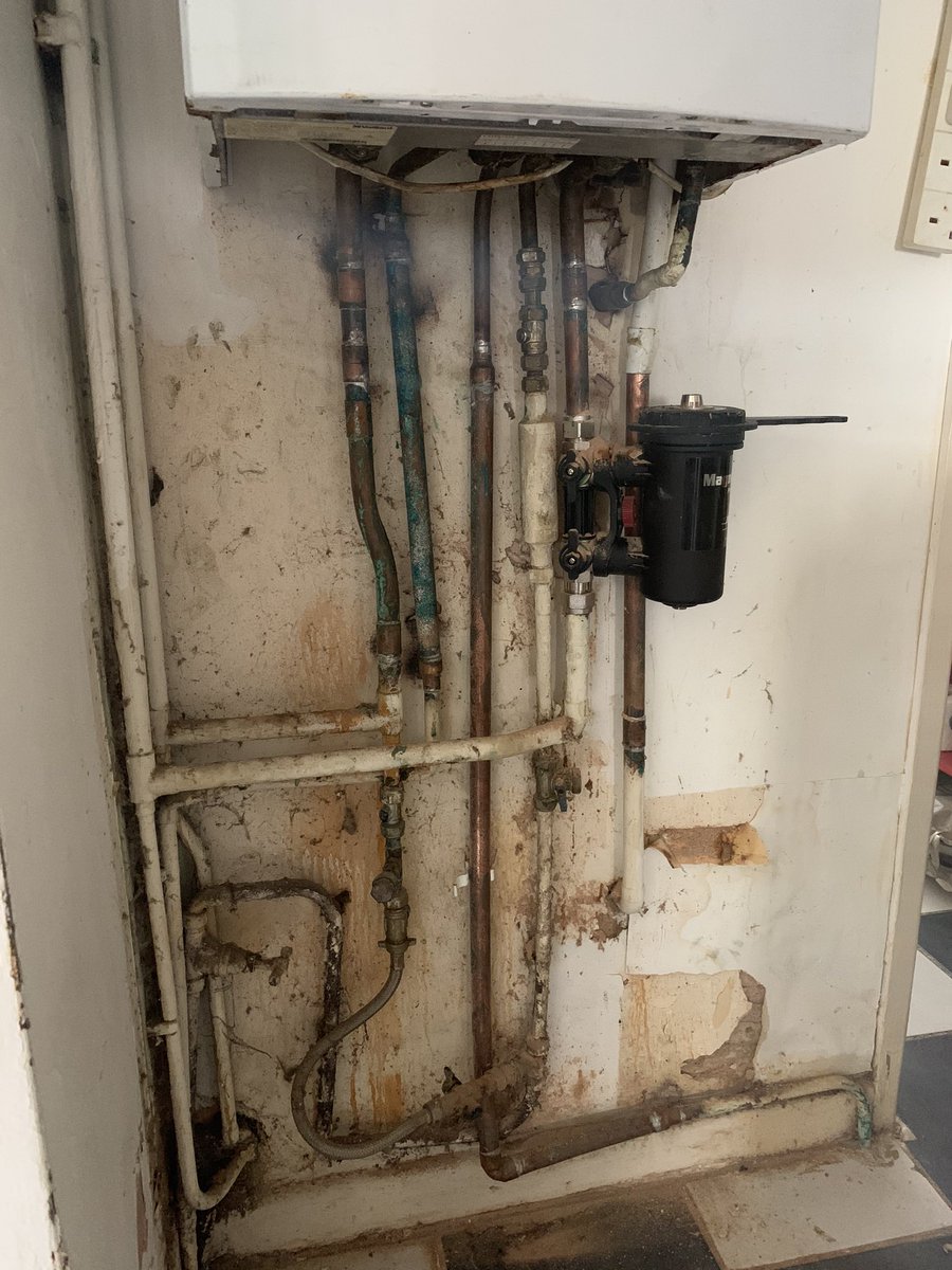 WaterworksH's tweet photo. With a ridiculously low budget, at least these elderly tenants have hot water and a safe installation. Not one of my best but hey, silk purse and sows eat spring to mind. Back to trunk cables tomorrow. #GetItBackOn https://t.co/zoYEkNj5o7