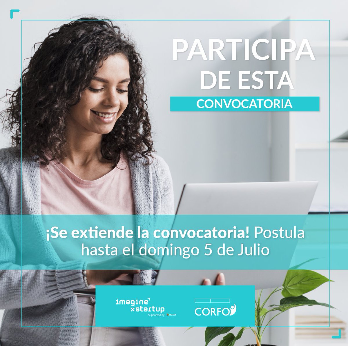 startupchile's tweet photo. #SUPPartner | Atención emprendedores! 🚀  @imagine_chile ha decidido extender su convocatoria hasta el 5 de julio. Aún hay tiempo de postular y ser parte de este proceso! 🙌🏻 Lee las bases e inscríbete en https://t.co/LcWmxCStyz 👈🏻  #convocatoria #startup #Imaginestartup https://t.co/k83oaYZYSc