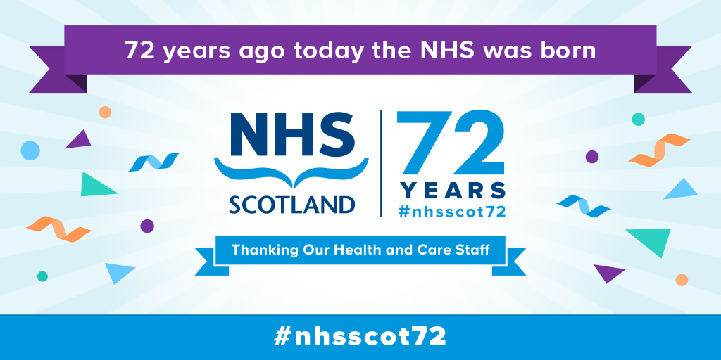NHSLouisaJordan's tweet photo. Today at 5pm, please join us in the biggest #ClapForCarers ever as we celebrate the 72nd Anniversary of the NHS in Scotland! #NHSscot72 https://t.co/dJ172ivjn0