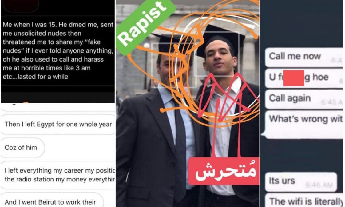 In the last 24 hours, more than 50 girls and women have accused an  #Egyptian man of rape, sexual assault and sexual harassment. It is rare for a sexual predator to be held accountable anywhere and very brave of them to speak out  #المتحرش_أحمد_بسام_زكي  https://egyptianstreets.com/2020/07/02/egypts-silent-victims-man-accused-of-rape-harassment-by-50-women-exposes-rape-culture/