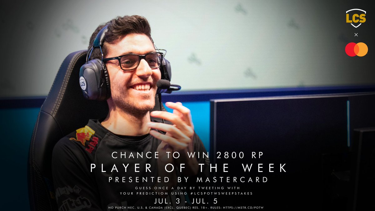 Happy 4th of July! Who’s celebrating by watching the @LCSofficial? If you are, be sure to tweet @MastercardNexus your POTW prediction using #LCSPOTWsweepstakes for a chance to win 2800 RP. No Purch Nec. U.S./Canada (excl. Quebec) res. 18+. Rules: mstr.cd/POTW