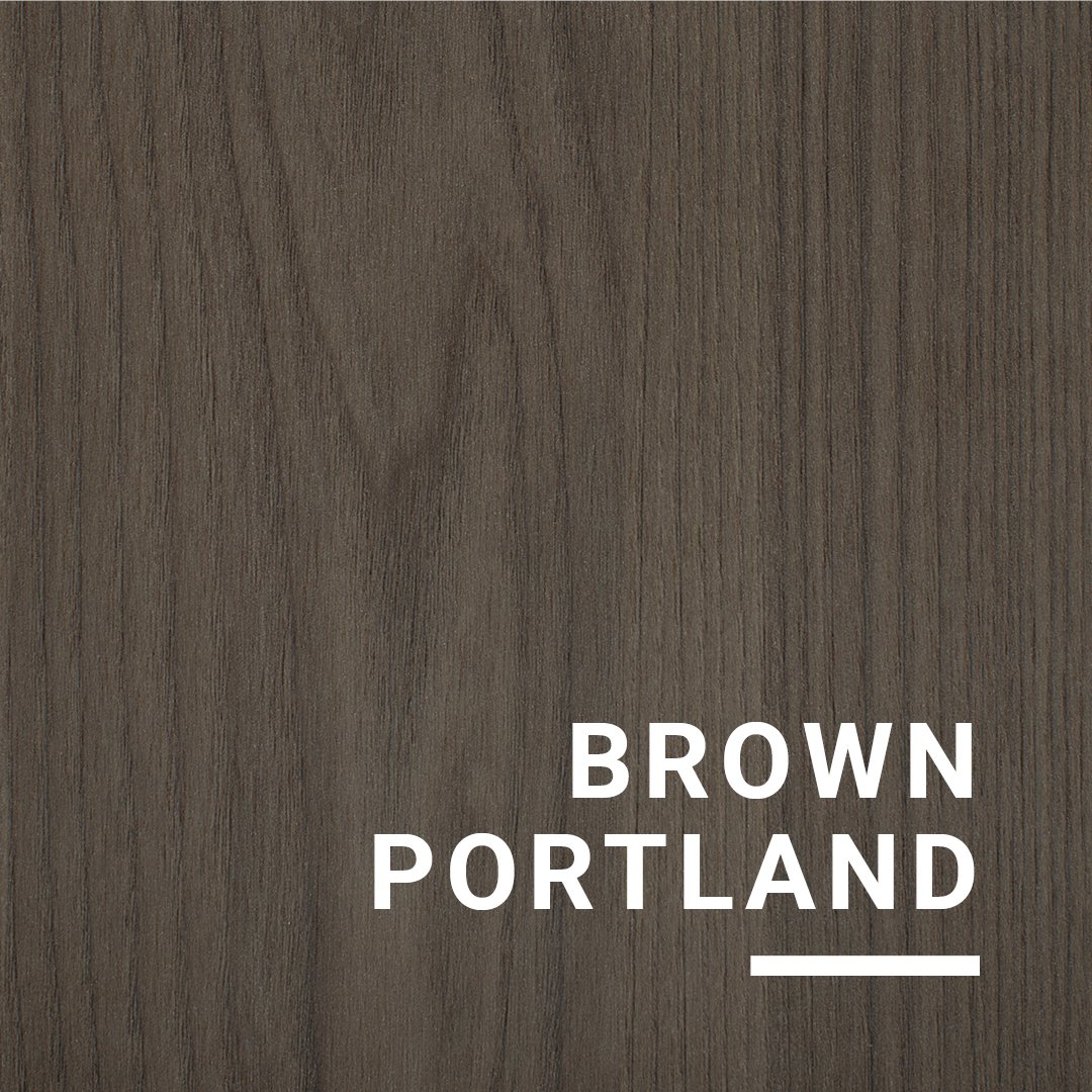 Our new FSC®-labelled BROWN PORTLAND laminate has a warm, vintage-inspired tone that goes great with our new accent colours. Like all laminates, it is a hard and durable material that is easy to maintain. Here on our OBERON table.