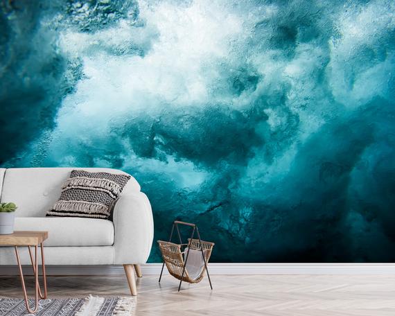 Water Wallpaper Wall Mural Wave Wallpaper Sea etsy.me/31KsbKG # #waterwallpaper #wallmural #wavewallpaper #seawallpaper