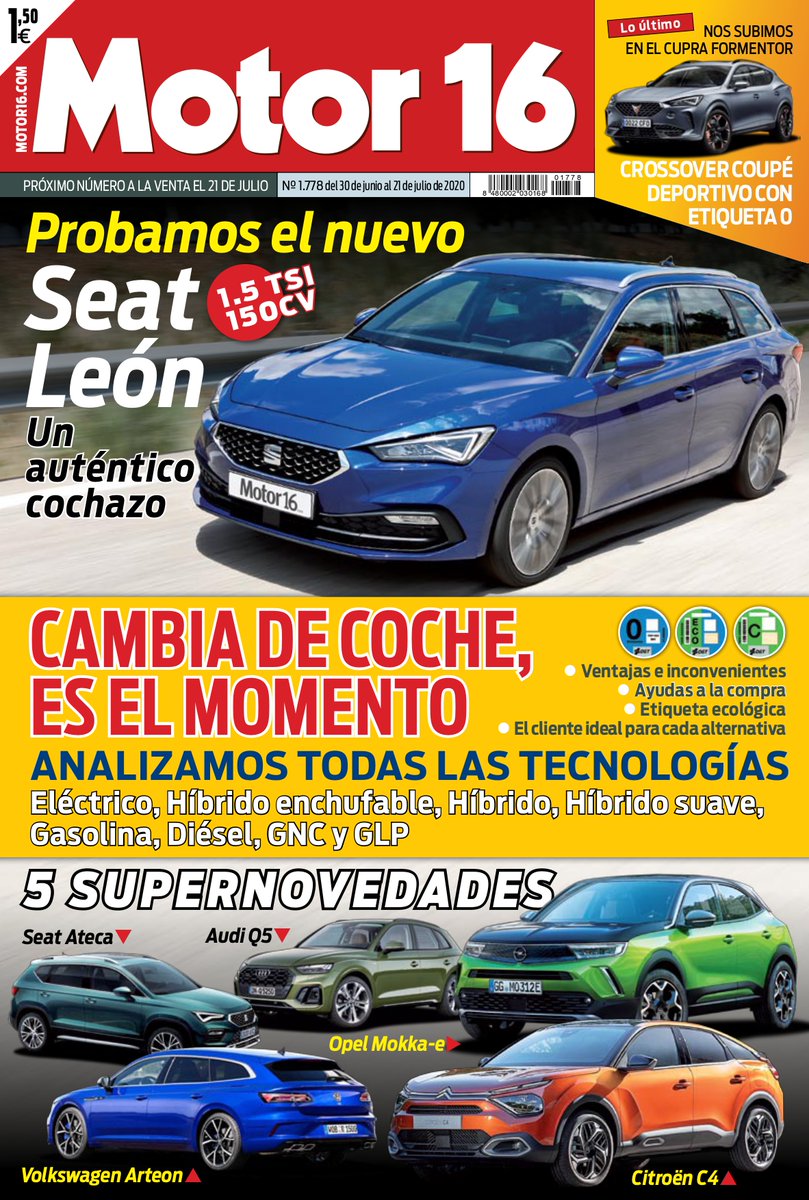 SEAT Prensa (@seatprensa_es) on Twitter photo ¡El #NuevoSEATleón acapara todas las miradas en la portada de <a href="/motor16/">Motor16</a>! Han tenido la oportunidad de probarlo y conocer en profundidad todos sus detalles, valorándolo como "un auténtico cochazo". ¡Muchas gracias! 👏 ¡El #NuevoSEATleón acapara todas las miradas en la portada de <a href="/motor16/">Motor16</a>! Han tenido la oportunidad de probarlo y conocer en profundidad todos sus detalles, valorándolo como "un auténtico cochazo". ¡Muchas gracias! 👏