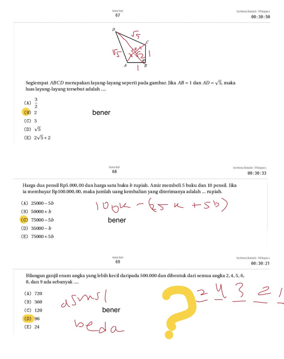 alfaridzrayhan's tweet image. Ini contoh soal pengetahuan kuantitatif tahun lalu, ga salah kan kalau aku merasa soal tryout pk tahun ini lebih susah daripada utbk 2019?

Nah karena sudah terbiasa dengan soal sulit, semoga nanti ketika UTBK teman - teman dapet soal yang mudah, jadi lebih berasa izipizi. Aamiin