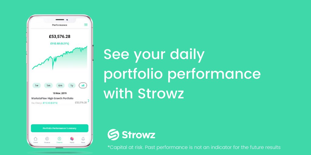 📱 With Strowz you can access your account and money at any time. #Invest more, take it out, or move it to a different portfolio. 

📈 Check on your #investment through our app or website. We provide a daily update and insights on your investment. Capital at risk.
