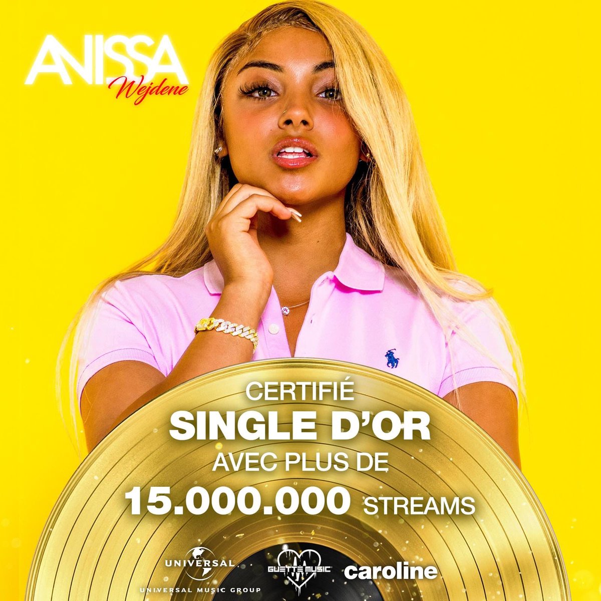 LeShakerPop's tweet photo. Wejdene obtient son premier disque d’or grâce à son hit « Anissa » !
Bravo @WejdeneOfficiel 🎉 https://t.co/bNOVgTPQ4S