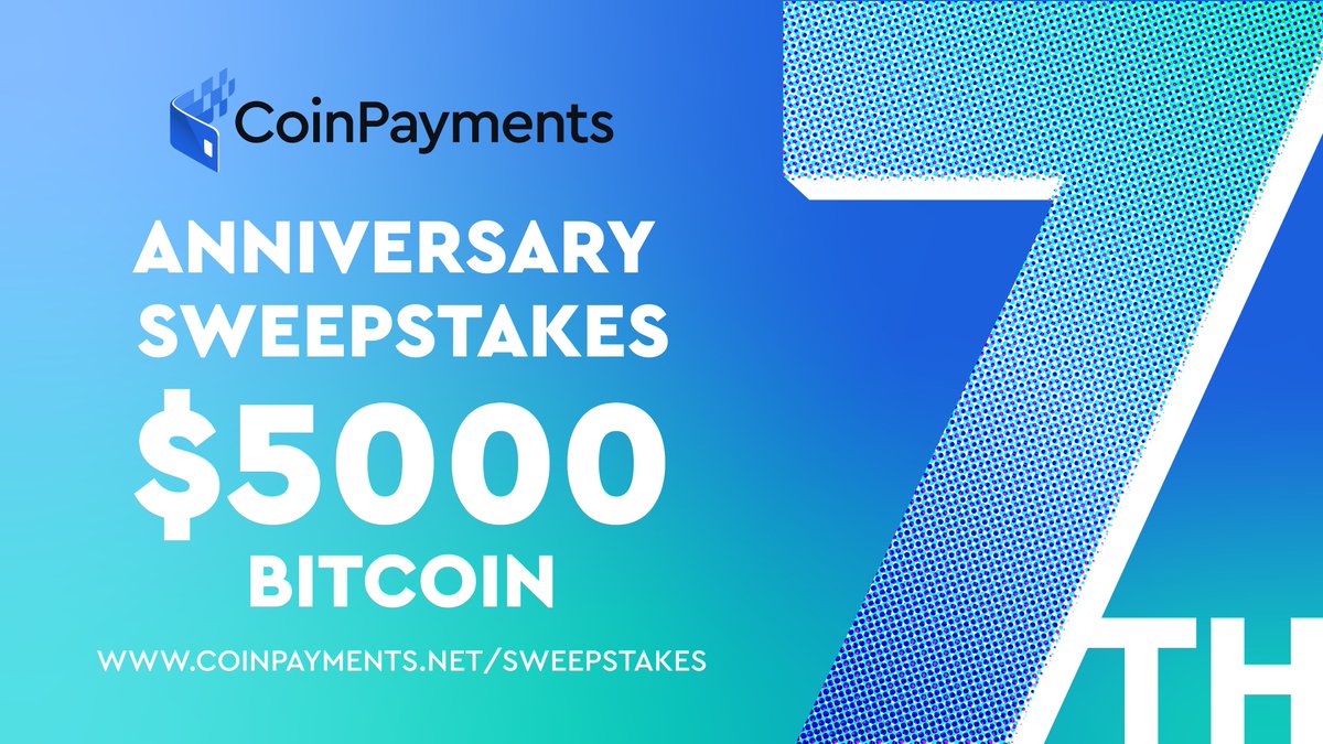 COINPAYMENTSNET's tweet image. CoinPayments 7 year anniversary #Giveaway 

NOW LIVE🔥
 
To thank our customers for this incredible 7 years in business, we want to give $5000usd in #BTC to 

🍀1 LUCKY WINNER 🍀

To enter the sweepstakes follow us on Twitter and visit: coinpayments.net/sweepstakes &amp;amp; follow prompts!