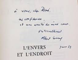(la défense de la souveraineté française sur l’Algérie), En 1935, il rédige son premier ouvrage, L’Envers et l’Endroit, qui décrit le quartier de son enfance, le roman n’a pas beaucoup de succès auprès des lecteurs.