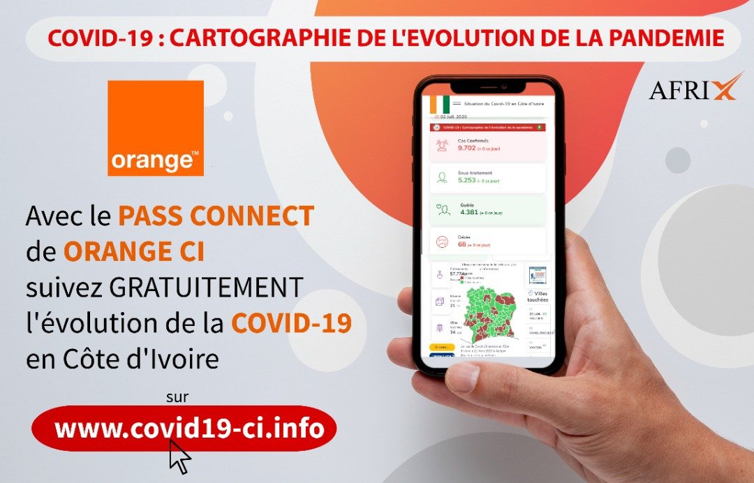 Tu n'as pas de #DATA, c'est pas grave !!!!
🤩Souscris à 0f au pass CONNECT de ORANGE et suis toute l'actualité de la COVID-19 en Côte d'Ivoire sur covid19-ci.info