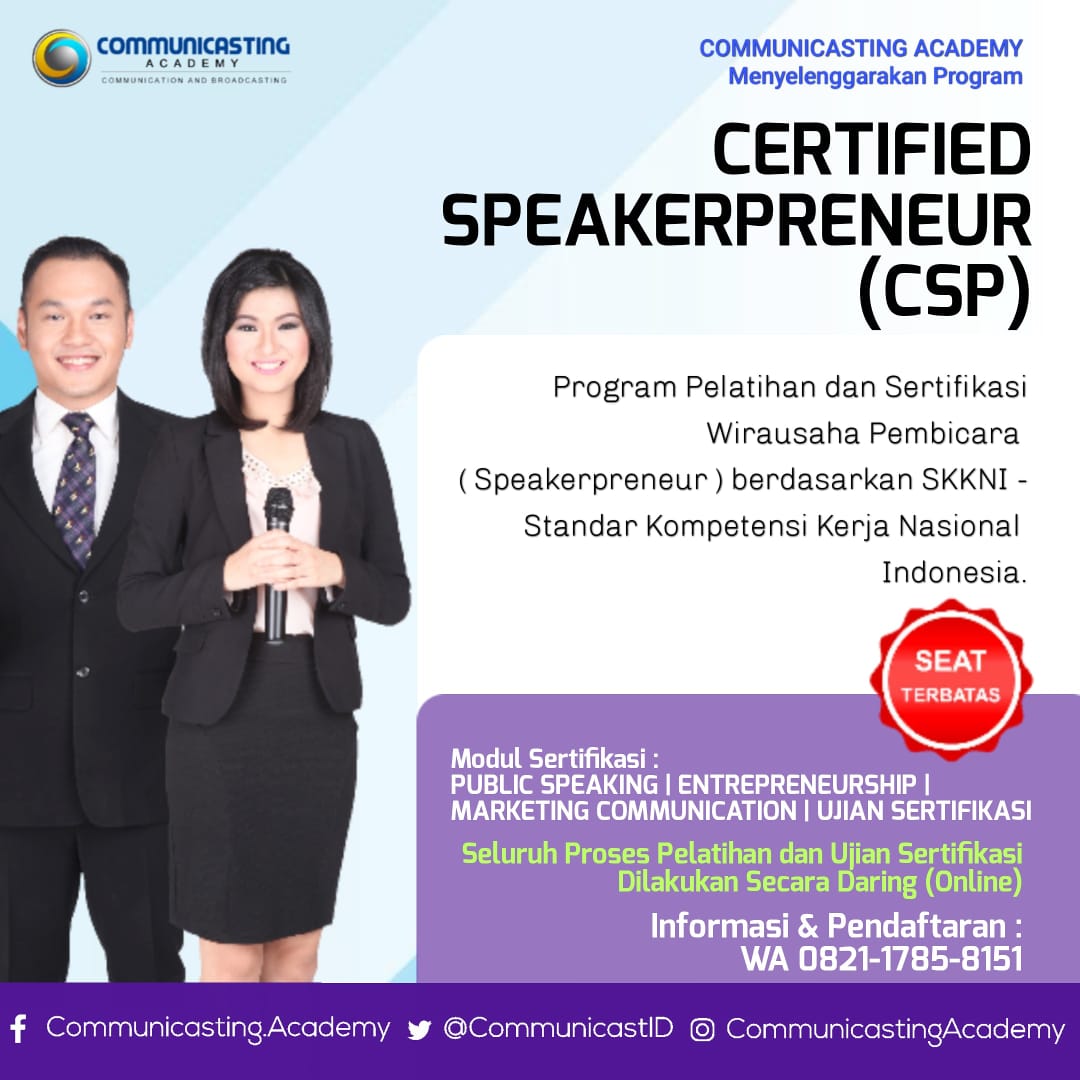 Communicasting_'s tweet photo. Daftarkan dirimu di program Certified Speakerpreneur. https://t.co/ZRUF7JS741