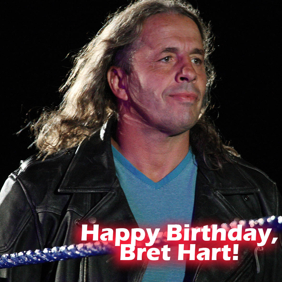 Happy Birthday, Bret Hart! The retired wrestler is 63 years old today. Join us in wishing \"Hitman\" a wonderful day. 
