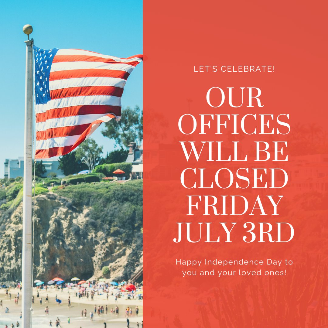 InsuranceBranc1's tweet photo. We will be closed tomorrow in celebration of the 4th of July. Business hours will resume on Monday the 6th! We hope you find ways to celebrate this 4th of July. #FourthofJuly #InsuranceBranch https://t.co/ikylyLdhO8