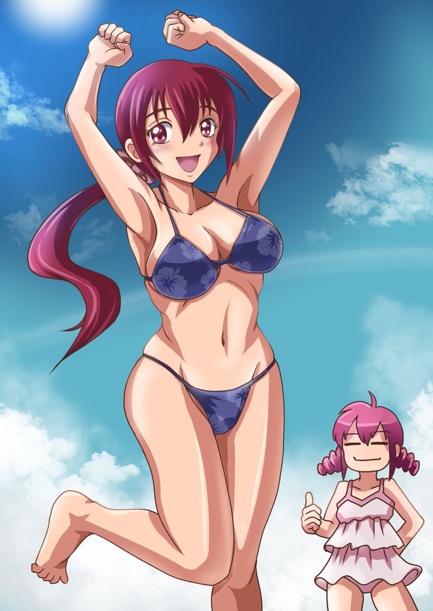 Twitter 上的 旅人のりん C101金東ム41b やっつけ気味ですが 某ランキングで美人だと思うアニメキャラ第２位獲得したスマプリの育代 ママンを水着で描いてみた プリキュアと違って盛っても許される感がすばらしい みゆきちゃんはぞんざいで申し訳ない 星空育代