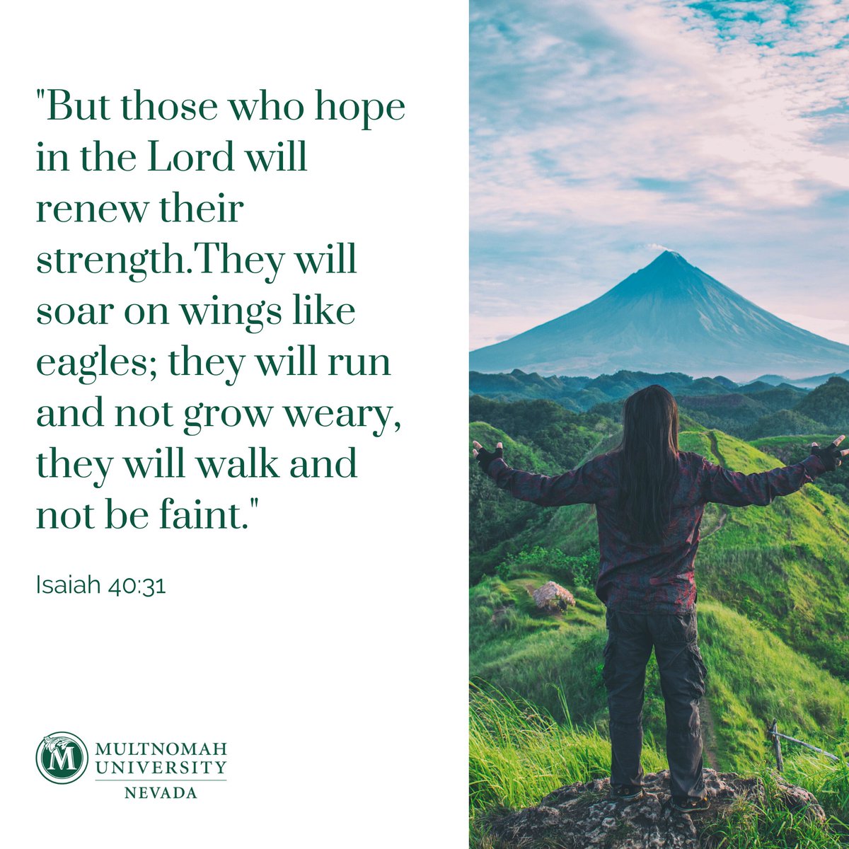 multnomahnevada's tweet photo. “Even youths grow tired and weary, and young men stumble and fall” -Isaiah 40:30

#MultnomahNevada #renotahoe #renonevada #lasvegas #lasvegasnevada #nevada #christianuniversity #bibleverse #verseoftheday https://t.co/bGHsRJwaam