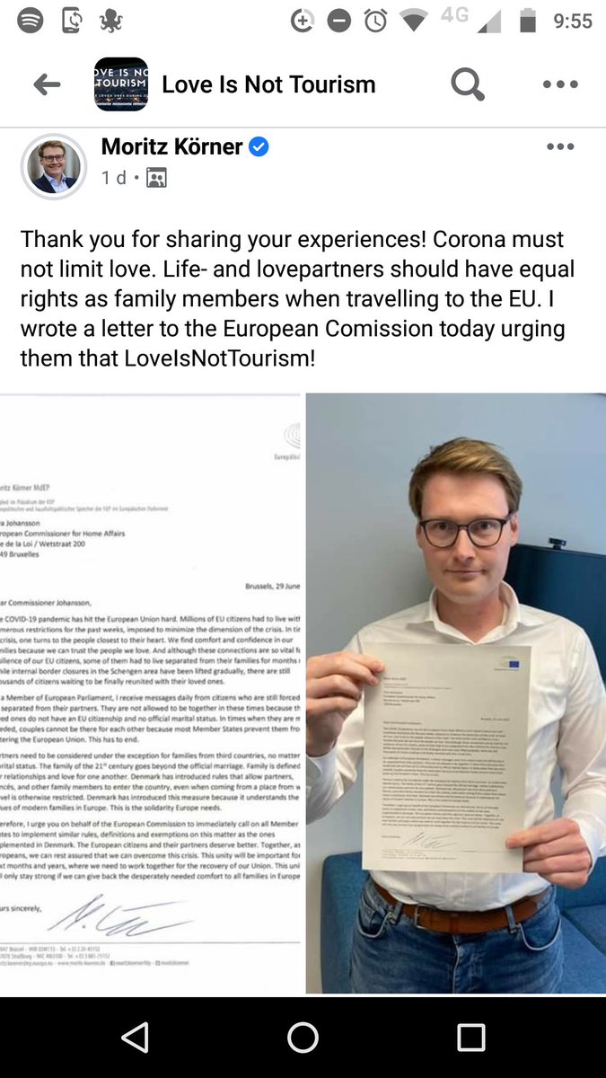 dannny57373's tweet photo. @CarlosLoret #LoveIsNotTourism  #LoveIsEssential #LetUsMeet  Hay una campaña para reunificar a las parejas no casadas, casadas y familias separadas por la crisis del covid, si pudieras ayudarnos con tu voz. Hay políticos del Parlamento europeo apoyando ésta causa https://t.co/UOuzRurVbW