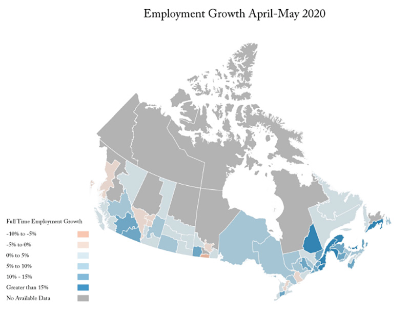 The flexibility of part-time employment is key during recessions to help support recovery. CERB and CEWS need to facilitate this type of work. So far, the maps show last month employment gains are mainly driven by full-time work. #cdnecon #canecon
twitter.com/cohen_fellow/s…