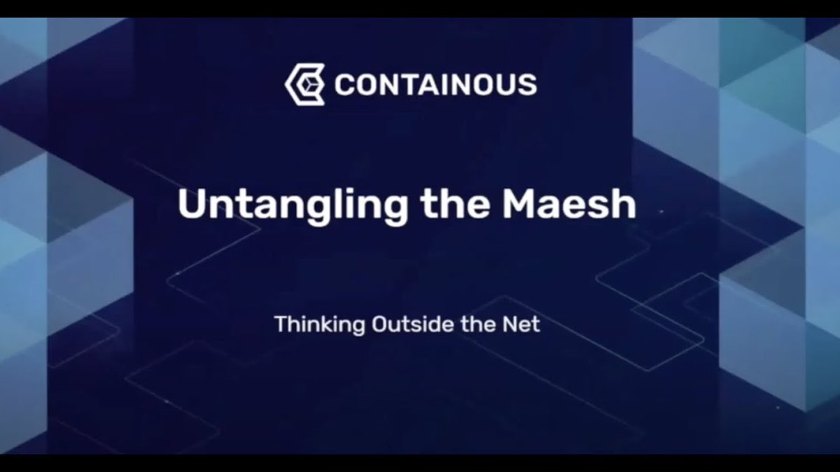 CloudOps (@cloudops_) on Twitter photo In case you missed it, @notsureifkevin gave a talk called 'Untangling the Maesh - Thinking Outside the Net' at #CloudNativeDay. Watch the talk. bit.ly/2YHhZAY <a href="/containous/">Containous</a> In case you missed it, @notsureifkevin gave a talk called 'Untangling the Maesh - Thinking Outside the Net' at #CloudNativeDay. Watch the talk. bit.ly/2YHhZAY <a href="/containous/">Containous</a>