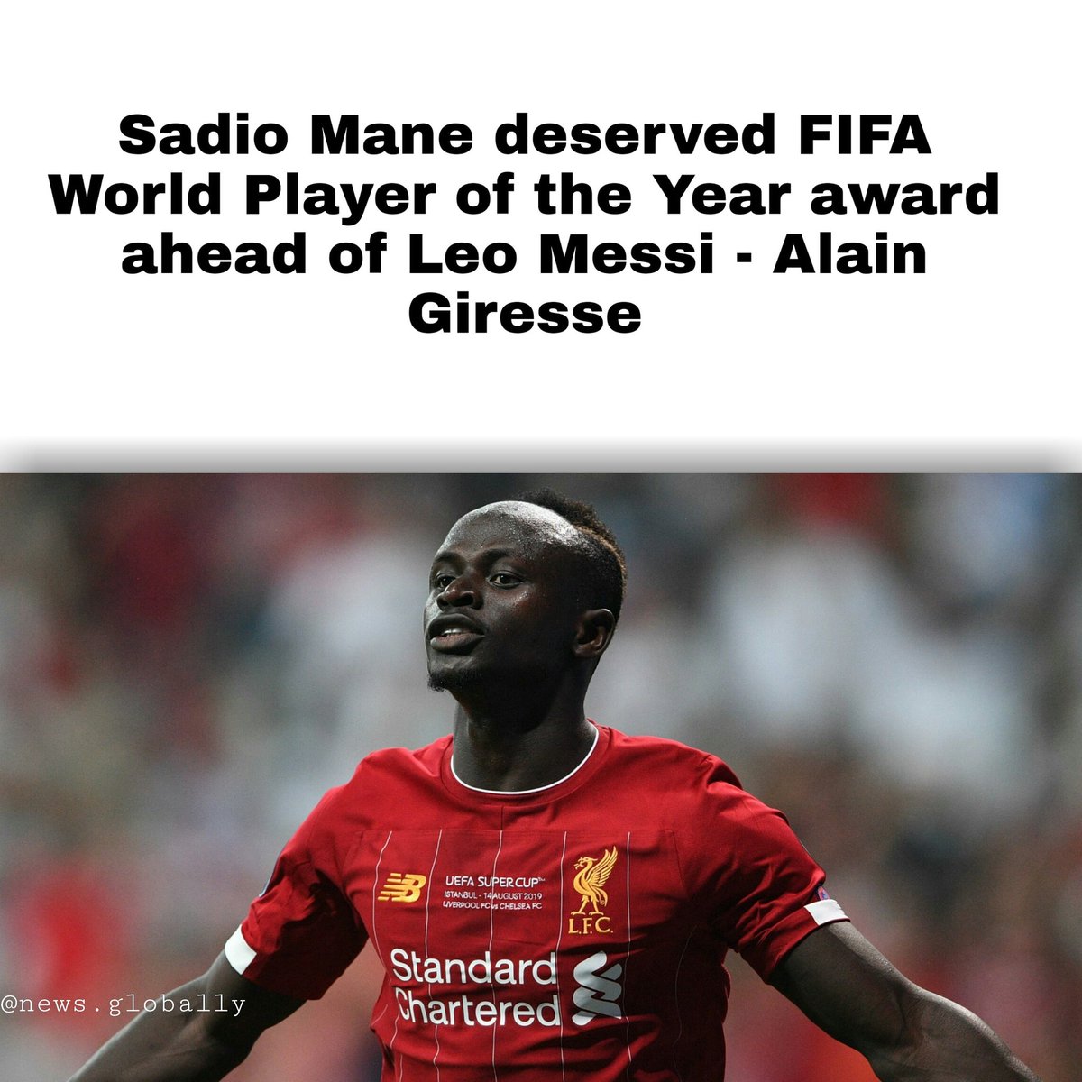 Loshini_Shilty's tweet photo. #SadioMane should have won last year's FIFA World Player of the Year award ahead of #LionelMessi, France legend Alain Giresse has told ESPN.#sadiemane
#LionelMessi 
#FIFA20 https://t.co/vAGzslnur0