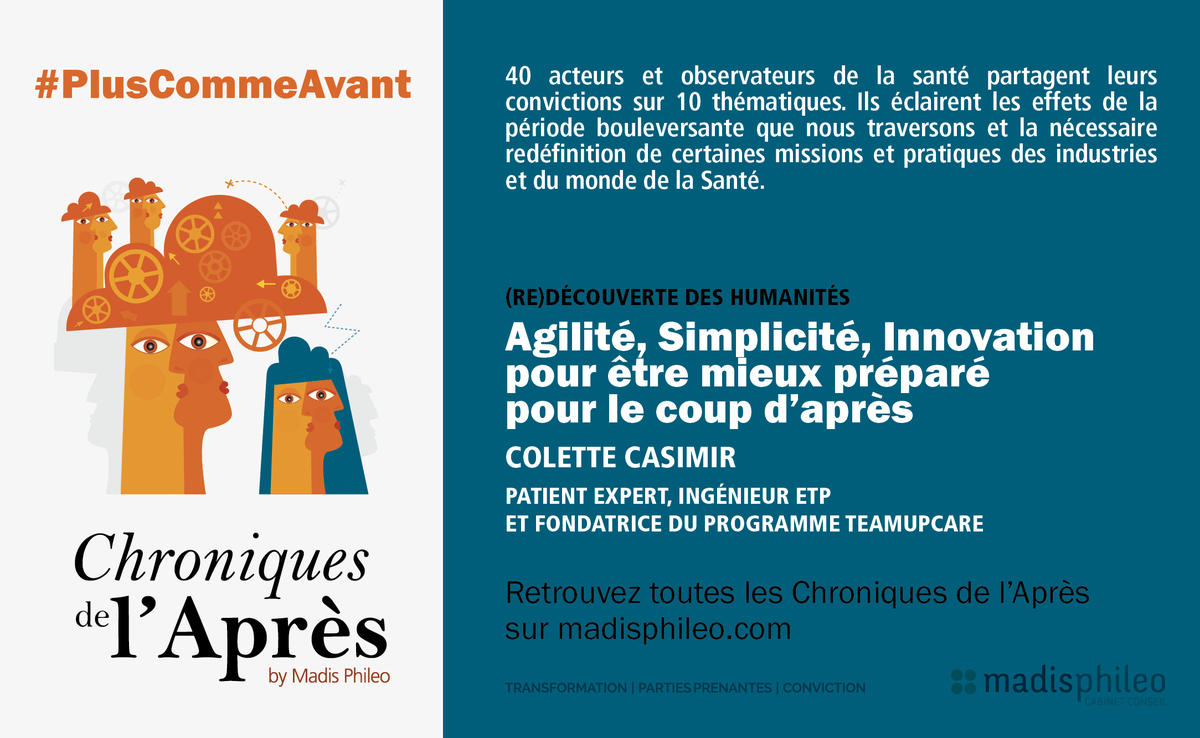 MadisPhileo's tweet photo. [Chroniques de l’Après]
@ColetteCasimir salue dans sa chronique les facultés et les efforts d'#adaptation des #AssociationsDePatients pour continuer d'apporter leur #soutien durant la crise sanitaire.
A lire ici➡️https://t.co/MoIzyHRJ7H
#PlusCommeAvant #Agilité #Humanités https://t.co/whZiWgLkXV
