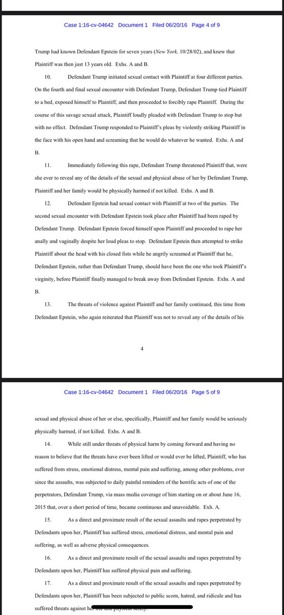 Here is Donald Trumps involvement with Epstein.