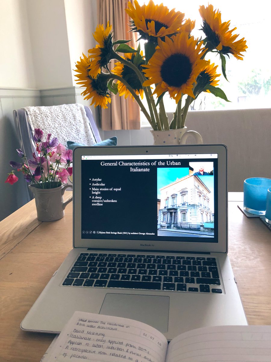 Tuning into this weeks @TheSAHGB free webinar ‘The Italianate in British Urban Architecture’. 
You can’t beat learning from the comfort of your own home 👏🌻#architecturalhistory #homelearning