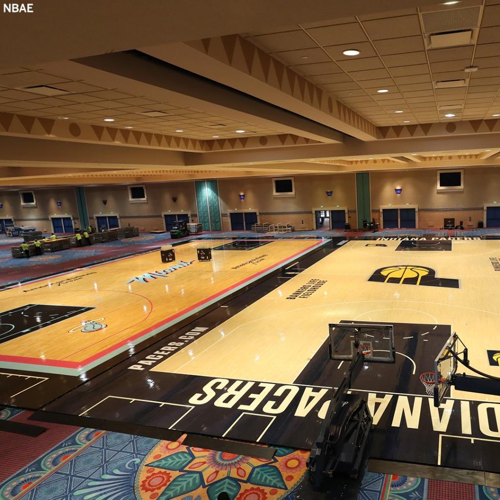 The NBA has begun setting the courts up in Orlando. 👀