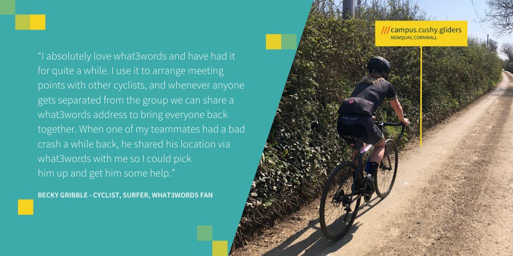 Becky cycling through Newquay at ///campus.cushy.glitters