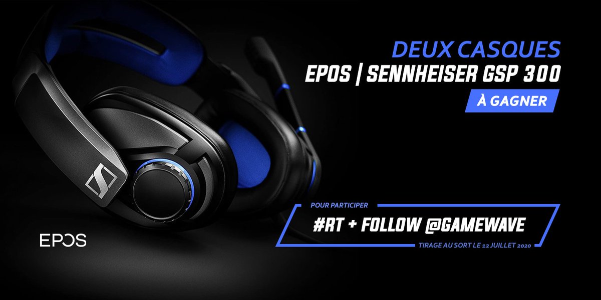 GAMEWAVE's tweet photo. 🎁 #CONCOURS 

Parce qu'on sait que le son c'est aussi important que le reste quand on joue, on vous fait gagner deux casques Epos @SennheiserFR GSP 300 ! 🎧

Pour participer : 
- #RT ce tweet 
- Follow @GAMEWAVE

🗓️ TAS 12/07 

Bonne chance à tous ! https://t.co/55kRvyM5I5