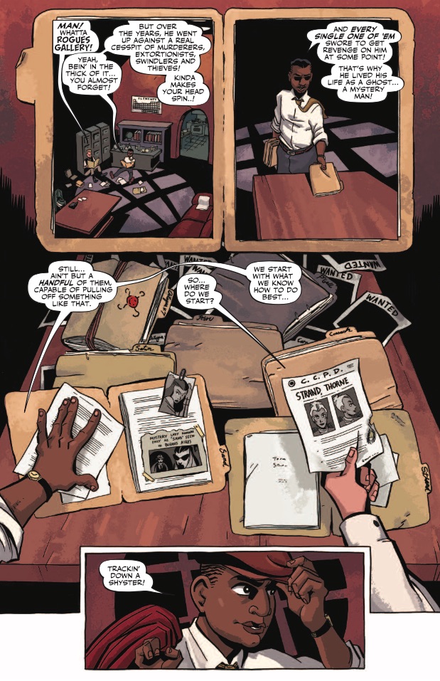 More WILL EISNER'S THE SPIRIT by Matt Wagner, Brennan Wagner & me. Haven't actually looked at these in a while -- I'm appreciating how much Brennan's cool, lurid palettes do to make this really feel like the world of The Spirit, all damp and funky and uneven. He's GREAT on this. https://t.co/rAXJ9zZenr 