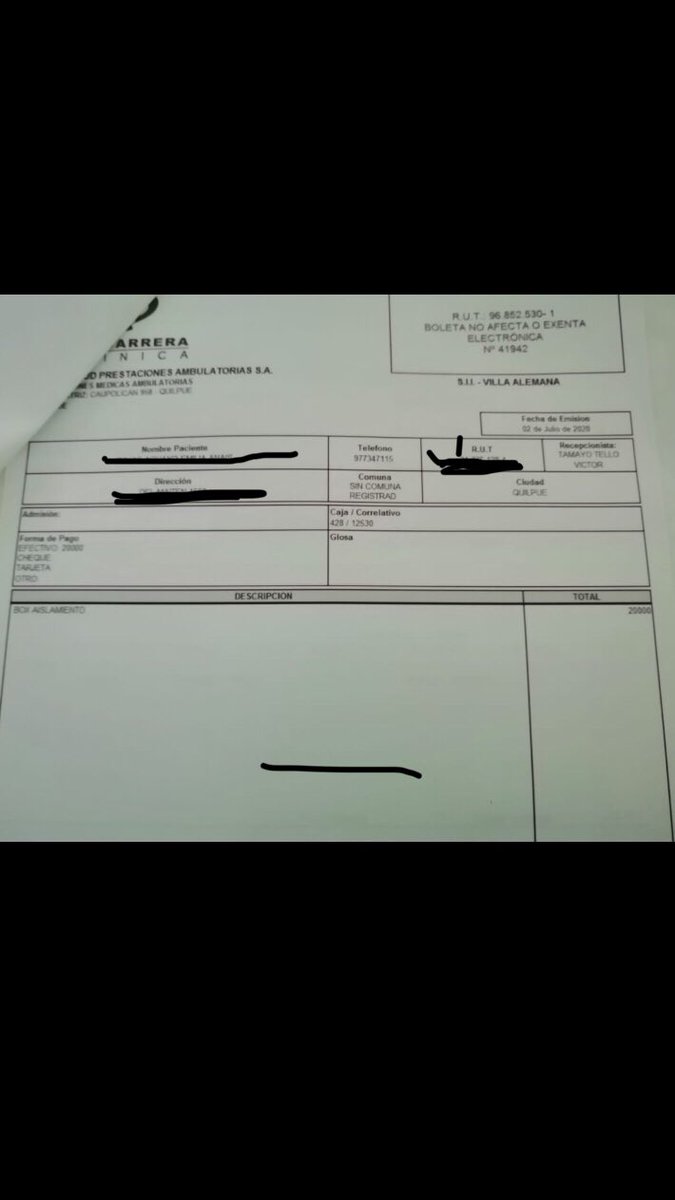 CGUH08's tweet photo. Bono para hacerse test de PCR,en Clínicq  Los carrera Quilpué, vale $12.500, pero ellos , adicionalmente, cobran $20.000, aduciendo Box de aislamiento(el cual no existe , pues todo se hace en 1 solo lugar)Que aislamiento, si es el mismo espacio , que se ocupa en tiempos normales? https://t.co/9vIncJ9ZEe