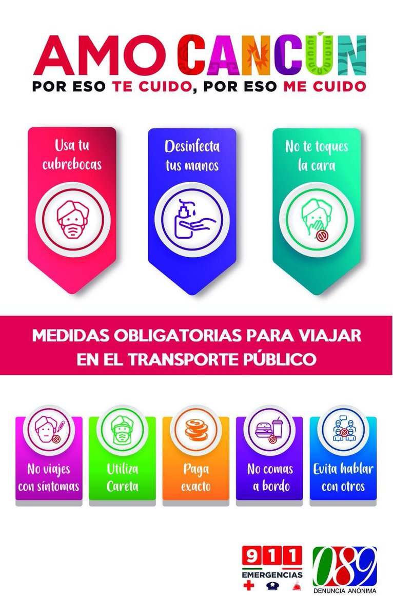 Nos sumamos. AMO CANCUN 
Por eso te cuido, por eso me cuido.