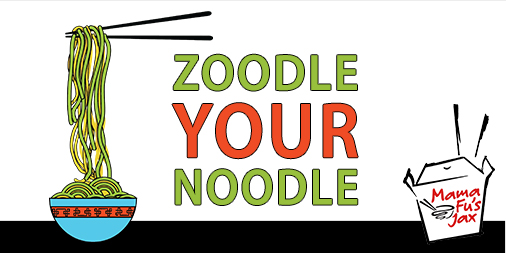 Looking for a lighter meal with amazing flavor? Look no further! Swap in zoodles (or cauliflower rice!) for any noodle or rice dish at mamafusjax.com. #mamafusjax #zoodles #plantbased #devouringjax #jaxfood #904eats