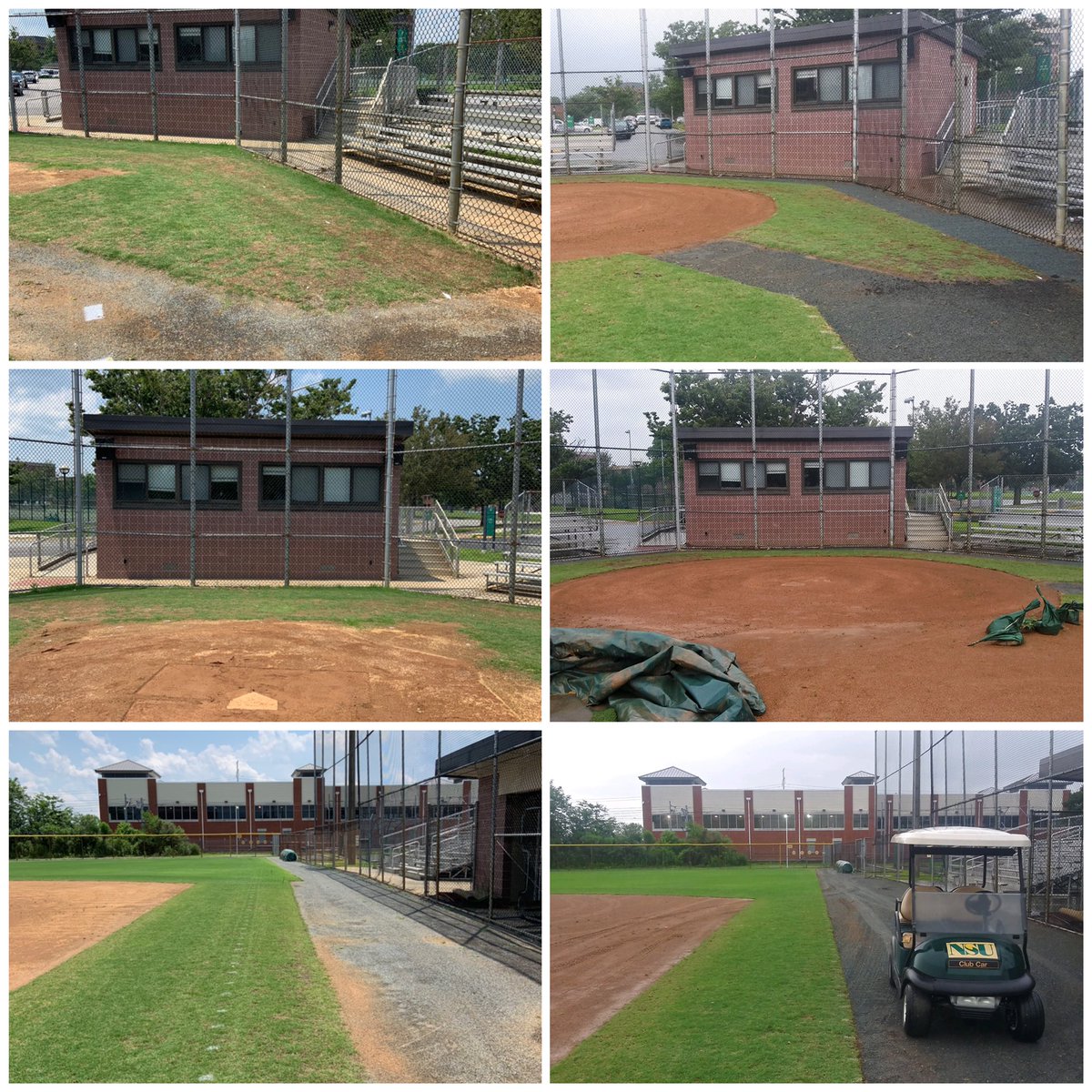 After lots of sod cutting and warning track material SB got a facelift